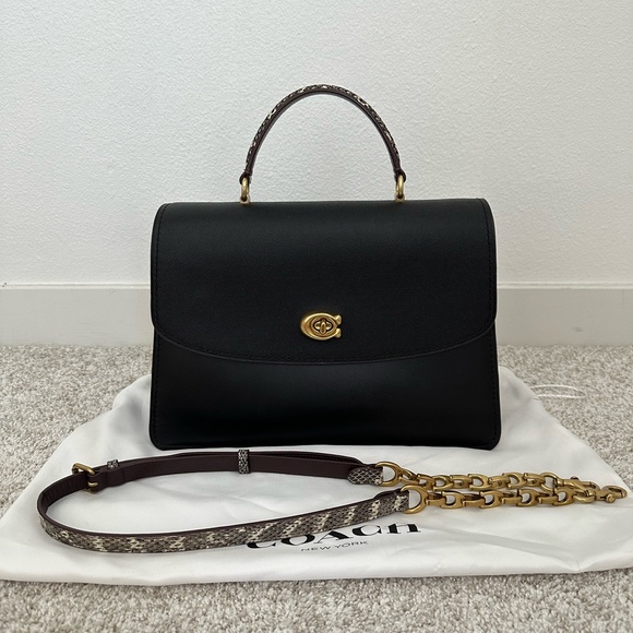 Coach Parker Top Handle 32 In Colorblock With Snakeskin Detail